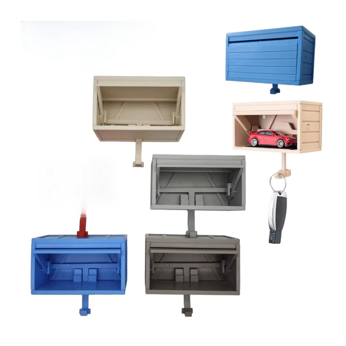VKTECH Schlüssel-Organizer aus Kunststoff, mehrfarbig, wandmontierter Schlüsselhalter für Auto und Garage mit minimalistischem Design - Bild 7