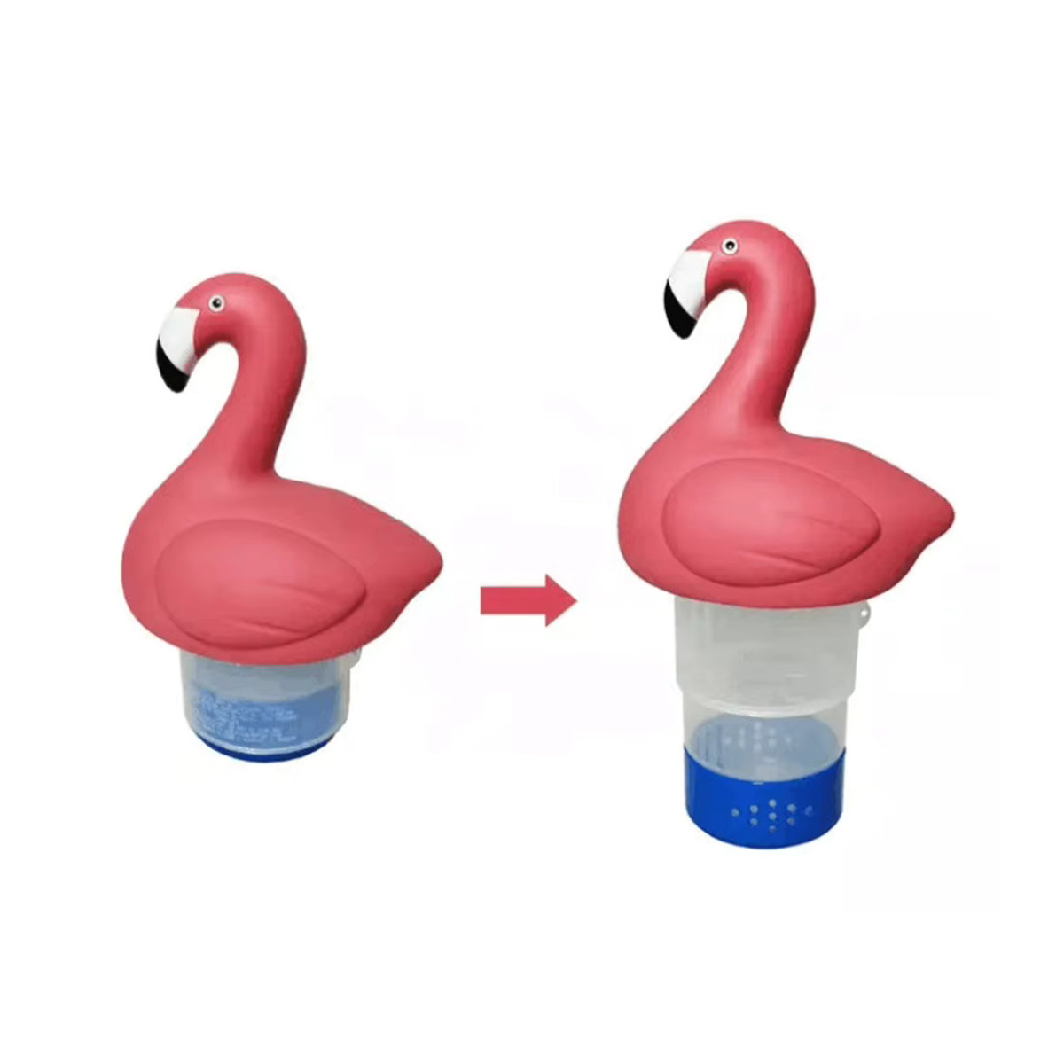 VKTECH Solar Chlor Tablette Floater in Rosa mit Leuchtfunktion als schwimmender Chlordispenser aus Kunststoff für Pool und Whirlpool - Bild 3