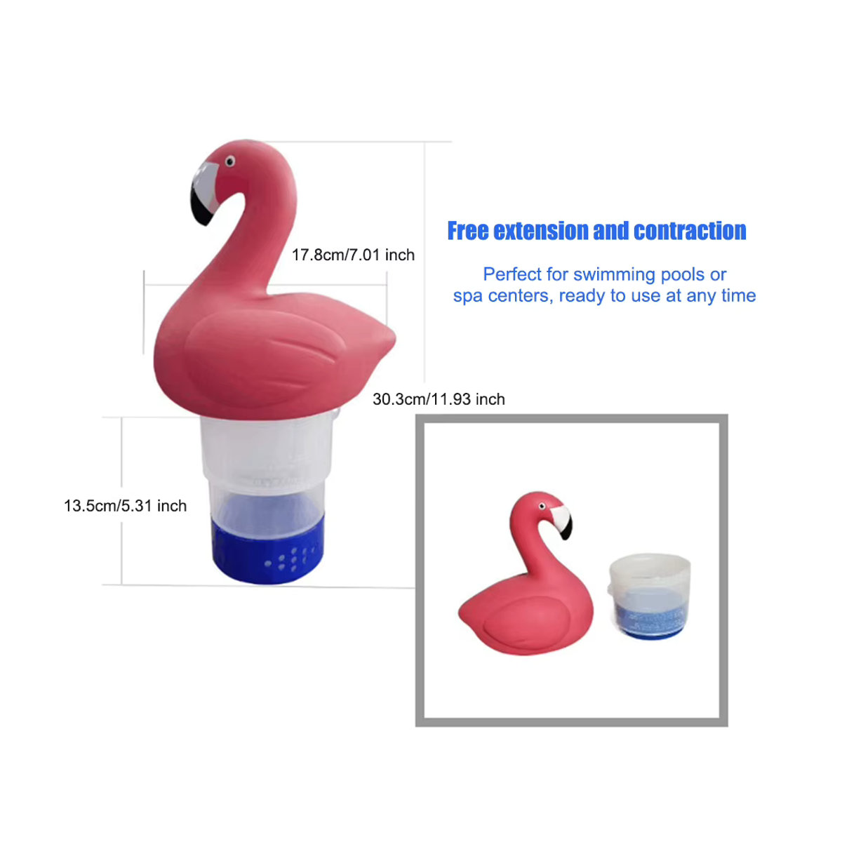 VKTECH Solar Chlor Tablette Floater in Rosa mit Leuchtfunktion als schwimmender Chlordispenser aus Kunststoff für Pool und Whirlpool - Bild 4