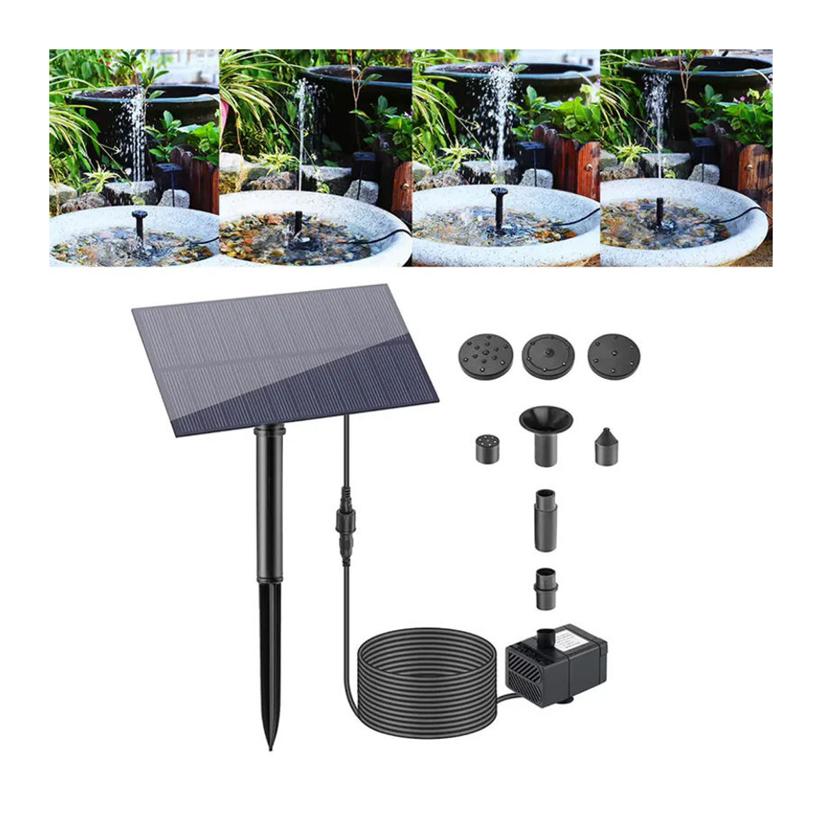 VKTECH Wassersprinkler Sprühgerät mit Pfahl für die Gartendekoration und Aquarienbewässerung 5V 5W 180L/h - Bild 2