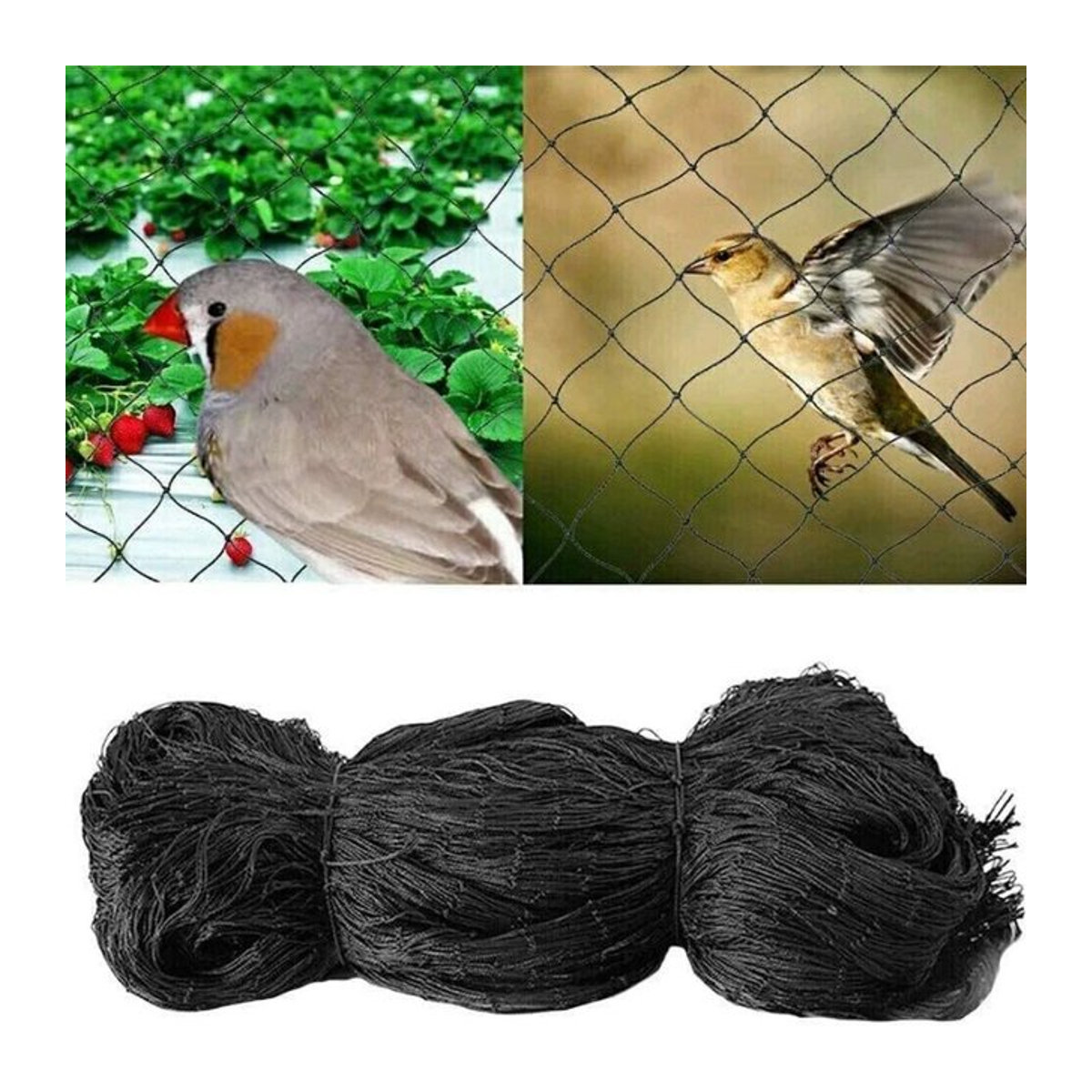 Vogelsicheres Nylonnetz für Obstgarten, Gewächshaus und Fischteich, 15 m lang - Bild 1