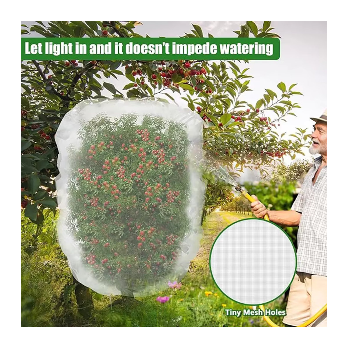 Vogelsicheres Obstnetz zum Schutz von Obstbäumen wie Apfelbäumen und Blaubeerstruchen vor Vögeln, Schädlingen und Hirschen - Bild 4