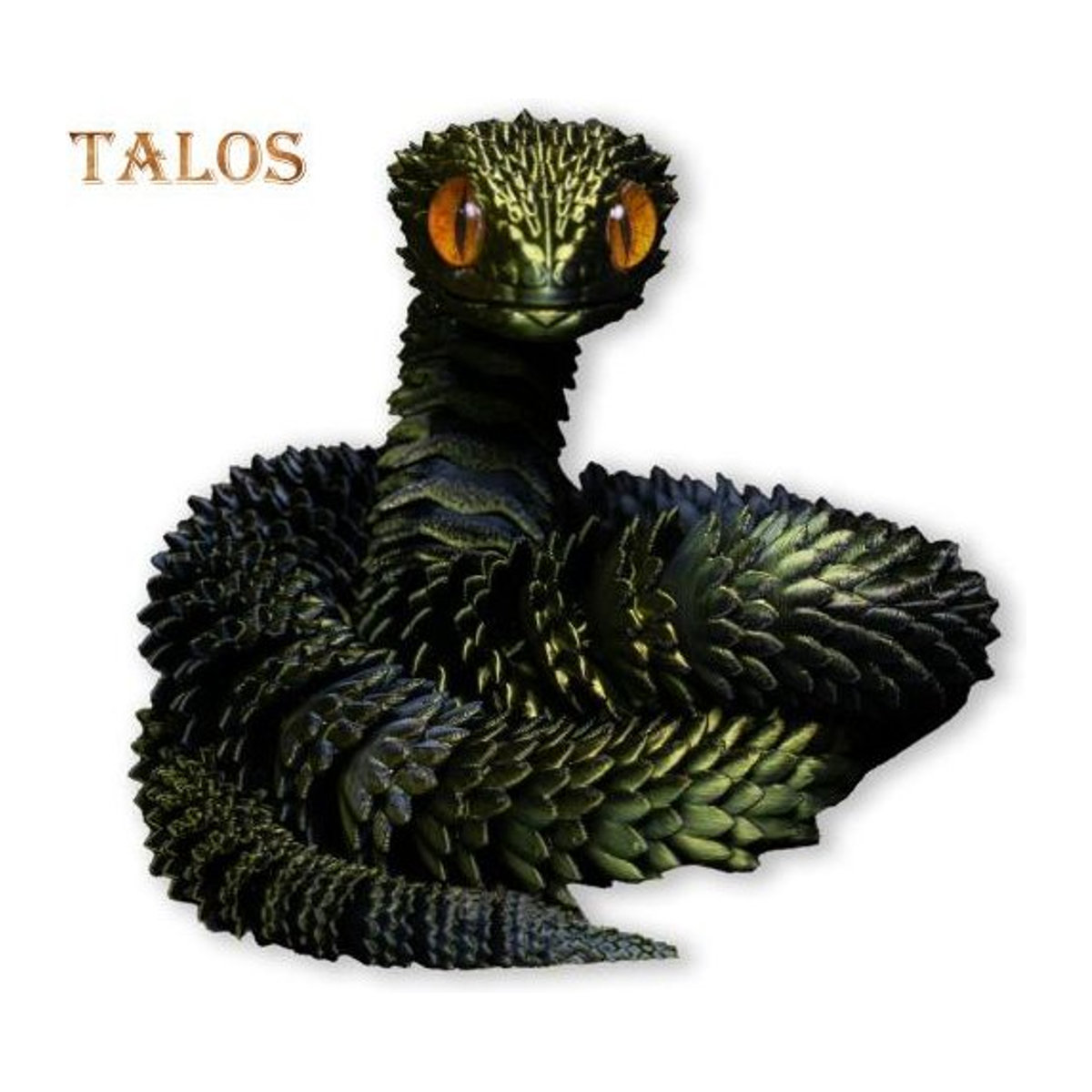 Vogue Wardrobe Bewegliche 3D-gedruckte Schlangenfigur in Gold und Schwarz, artikuliertes Tiermodell aus Kunststoff zur Dekoration - Bild 1