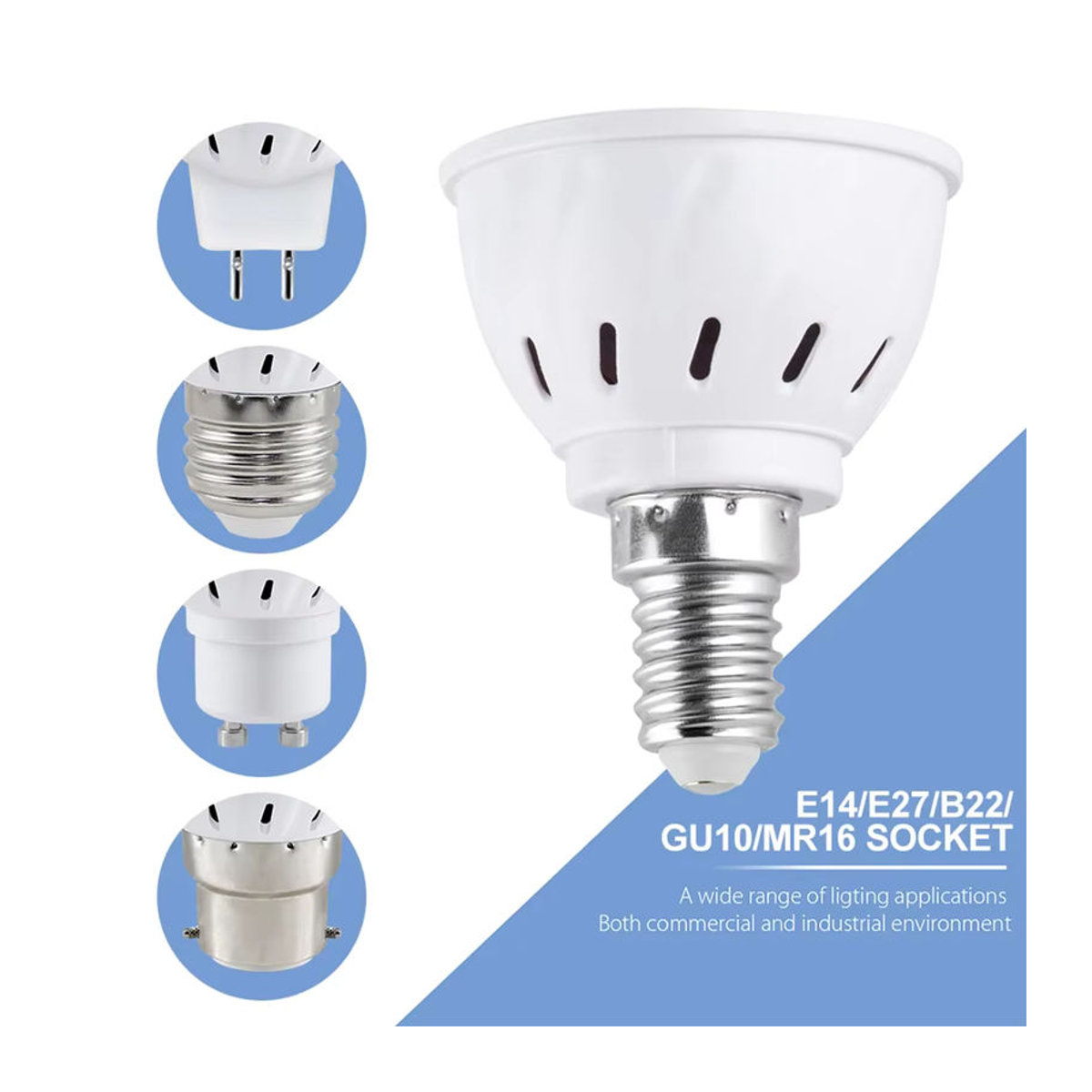 Vollspektrum LED Pflanzenlampe für die Kultivierung von Sukkulenten und Kakteen, 9W, E27/E26/E14/GU10/MR16 Kompatibilität - Bild 2