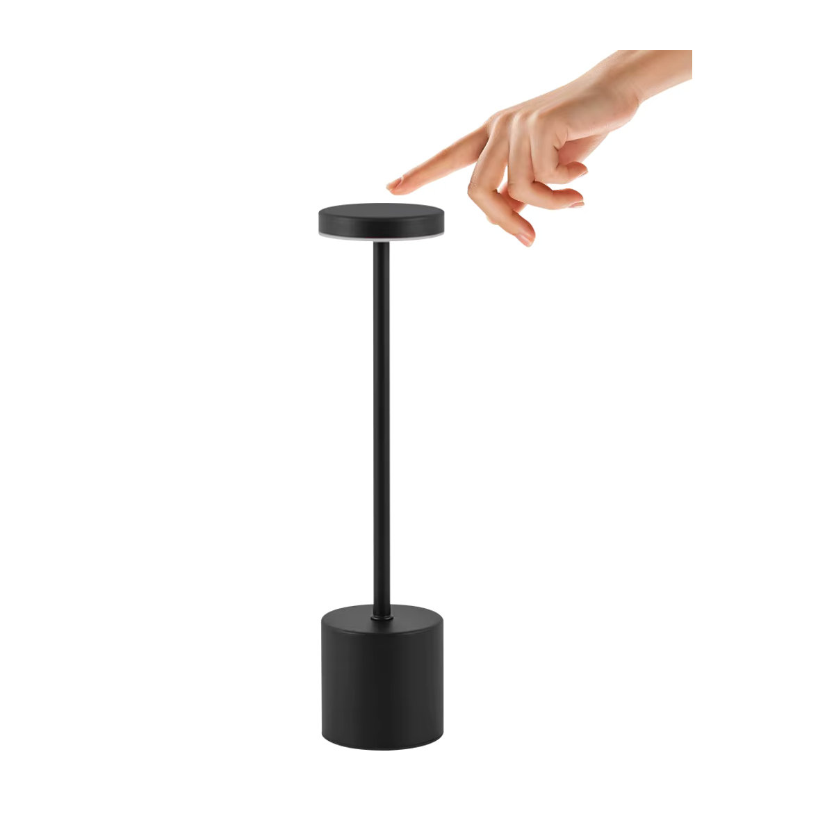 VooVoo LED Tischlampe Schwarz aus Metall mit 3 Farben und stufenloser Dimmung, minimalistisch und wiederaufladbar - Bild 2