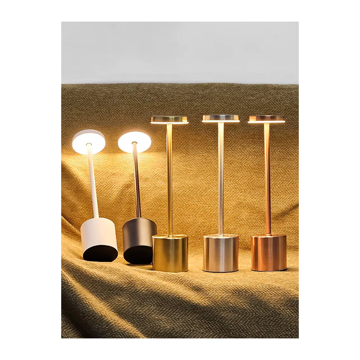 VooVoo LED Tischlampe Schwarz aus Metall mit 3 Farben und stufenloser Dimmung, minimalistisch und wiederaufladbar - Bild 3