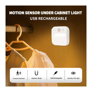 VooVoo Minimalistisches LED Schranklicht mit Bewegungssensor, wiederaufladbares kabelloses Nachtlicht für Flur, Treppe, Schlafzimmer und Küche