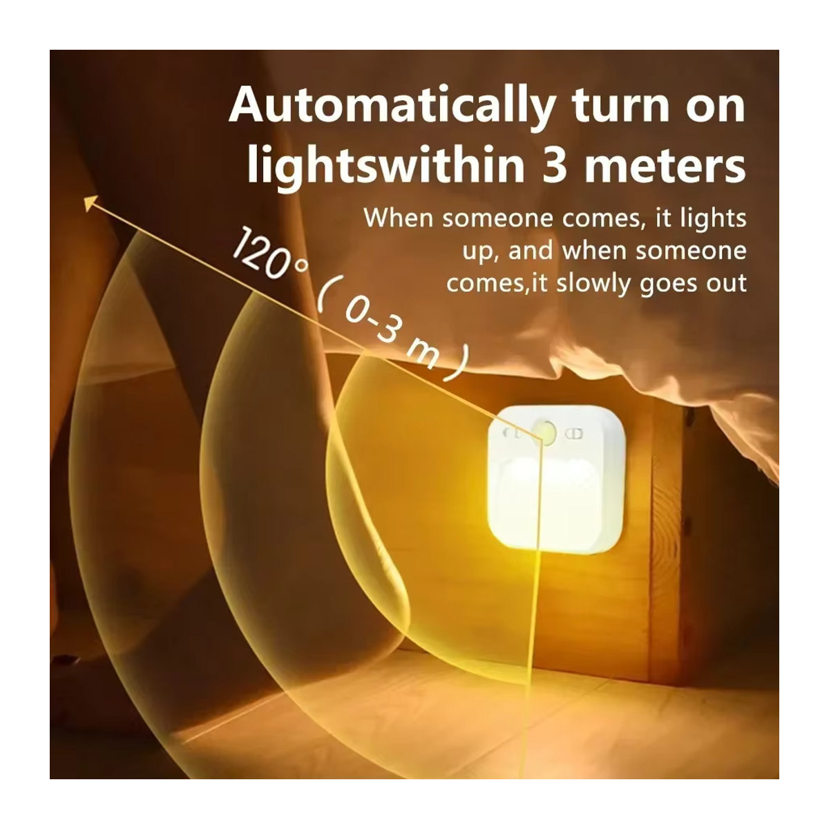 VooVoo Minimalistisches LED Schranklicht mit Bewegungssensor, wiederaufladbares kabelloses Nachtlicht für Flur, Treppe, Schlafzimmer und Küche - Bild 4