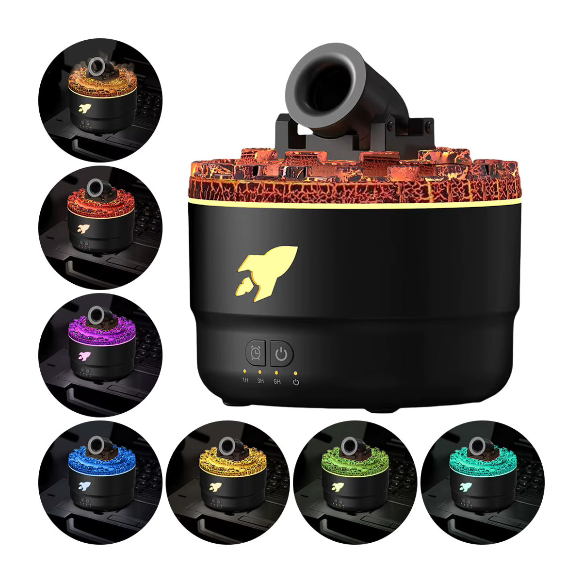 Vulkanischer Riss Licht Kanonen Luftbefeuchter mit Explosions-Aroma-Effekt in Schwarz - Bild 6