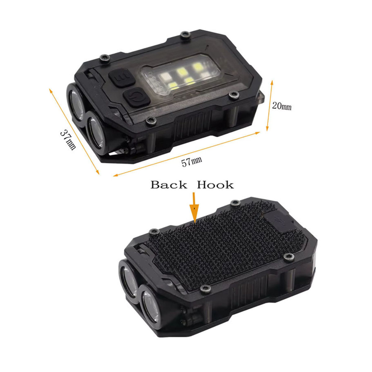 VULPO Outdoor EDC Mini Taschenlampe mit Stroboskopfunktion für Camping und Wandern zur Befestigung am 25mm Molle-System - Bild 2