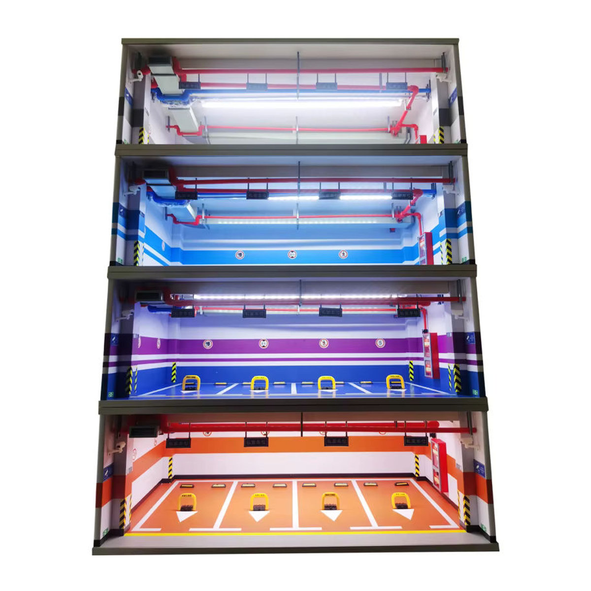 VWHUVW Diorama Modell Garage Szene als Doppel-Parkplatz Display Box für 2 Autos im Maßstab 1:18, mehrfarbig aus Kunststoff - Bild 1