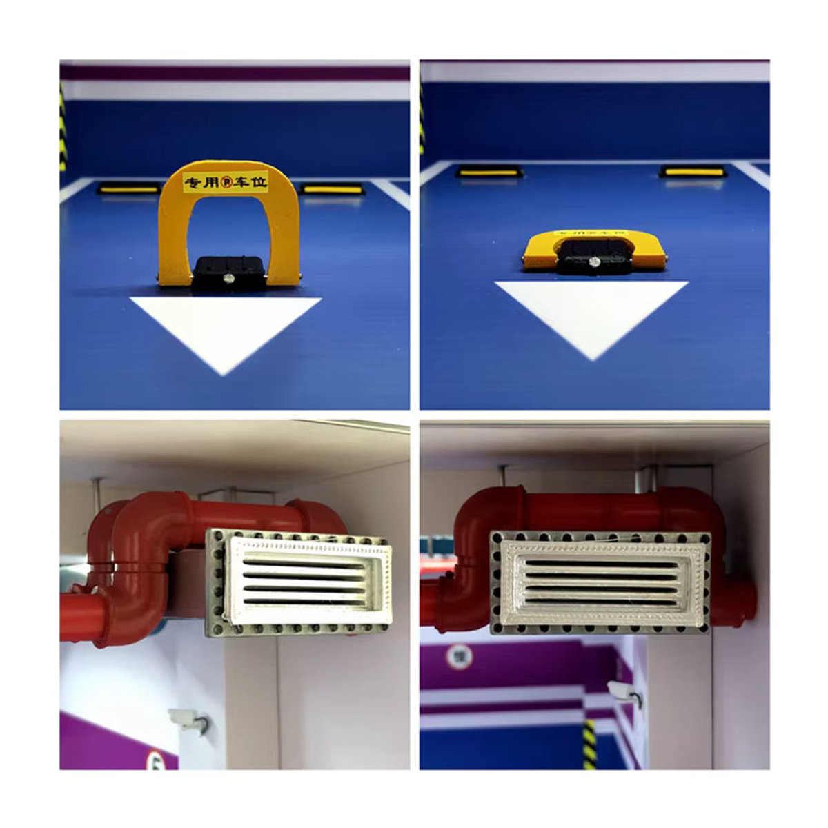 VWHUVW Modellauto Display Szene Unterirdische Garage Parkplatz aus Metall und Kunststoff in Grau und Mehrfarbig im Maßstab 1:18 - Bild 2