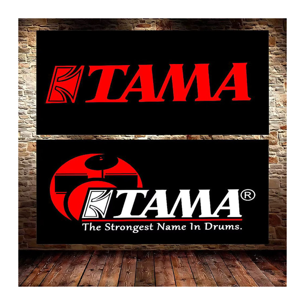 W-TAMAs Logo-Flagge in Schwarz als dekorativer Textil-Wandteppich für Outdoor und Indoor - Bild 2