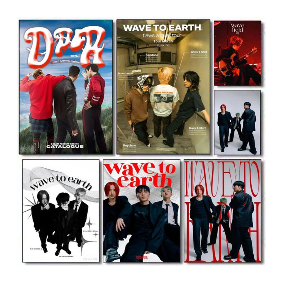 W-Wave To Earth Koreanisches Poster in HD-Kunstqualität, mehrfarbig und schwarz, wasserfestes Wanddekor aus Papier für dein Zuhause - Bild 1