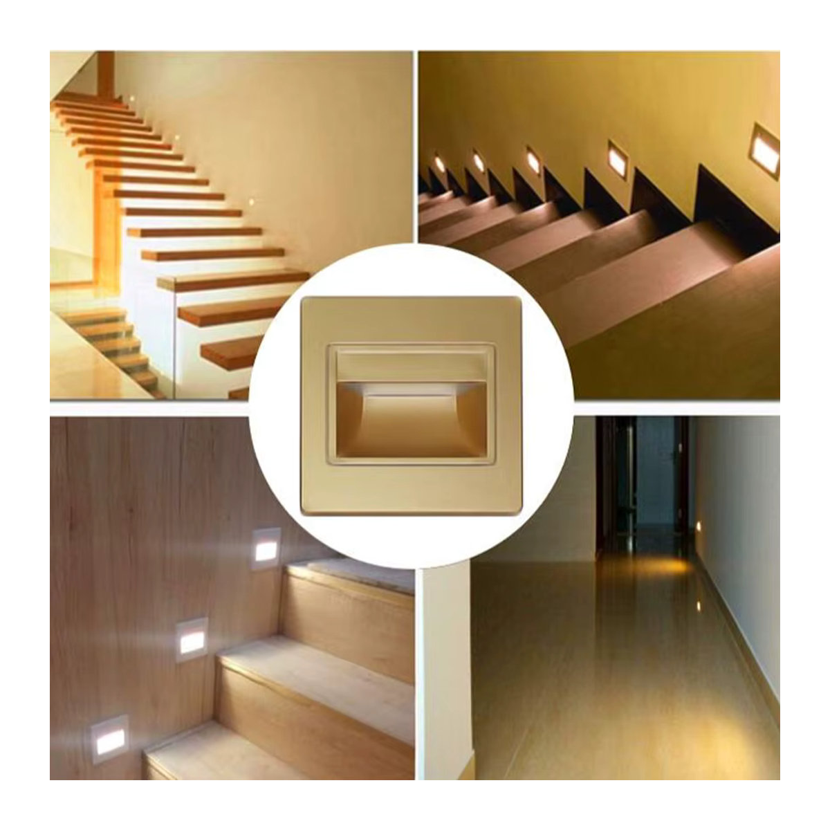 WAAJEA LED Einbau Wandleuchte Schwarz Minimalistisch für Treppen und Stufen, 1,5 W, B/H: 9,5 x 9,5 cm - Bild 6