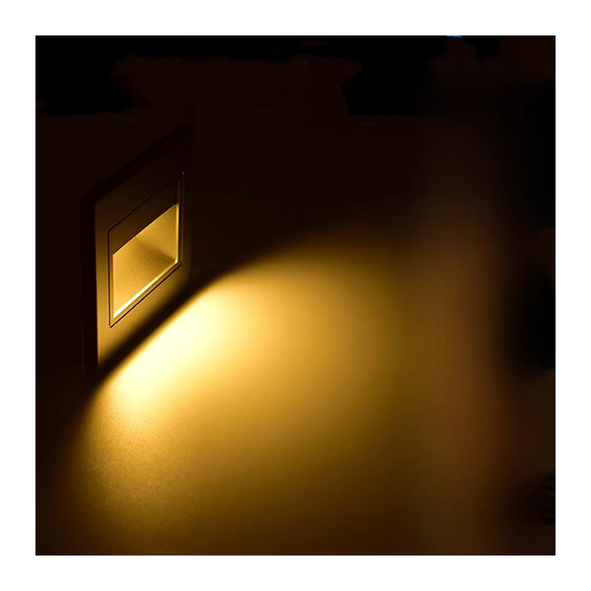WAAJEA LED Einbau Wandleuchte Schwarz Minimalistisch für Treppen und Stufen, 1,5 W, B/H: 9,5 x 9,5 cm - Bild 7