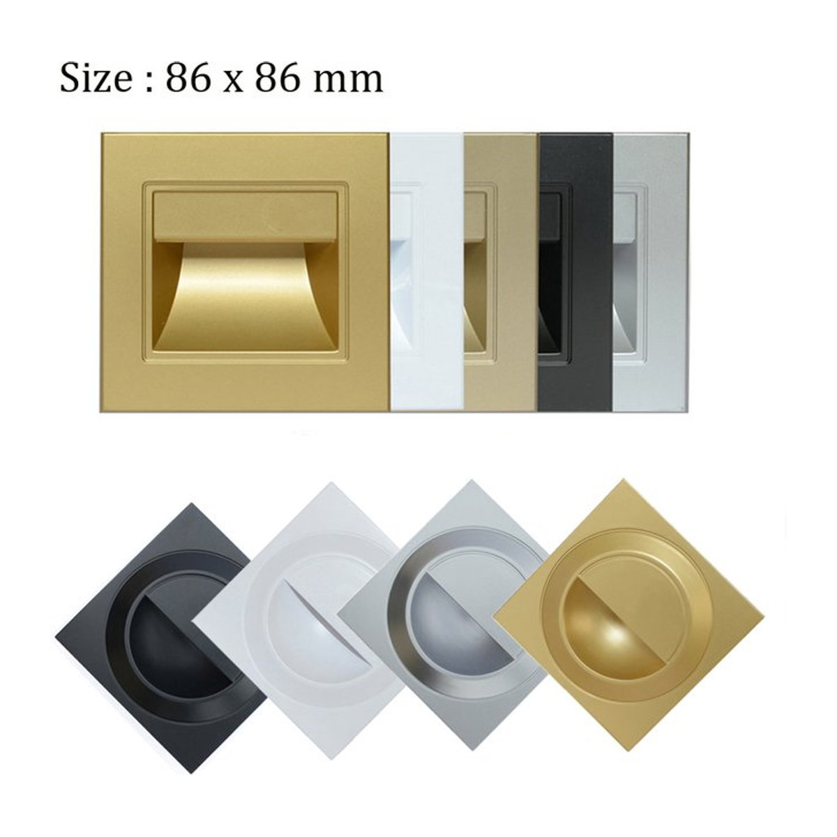 WAAJEA LED-Einbauwandleuchte in Schwarz, minimalistisches Nachtlicht für Treppen, Flur und Innenräume, 1,5 W, B/B: 86 x 86 mm - Bild 1