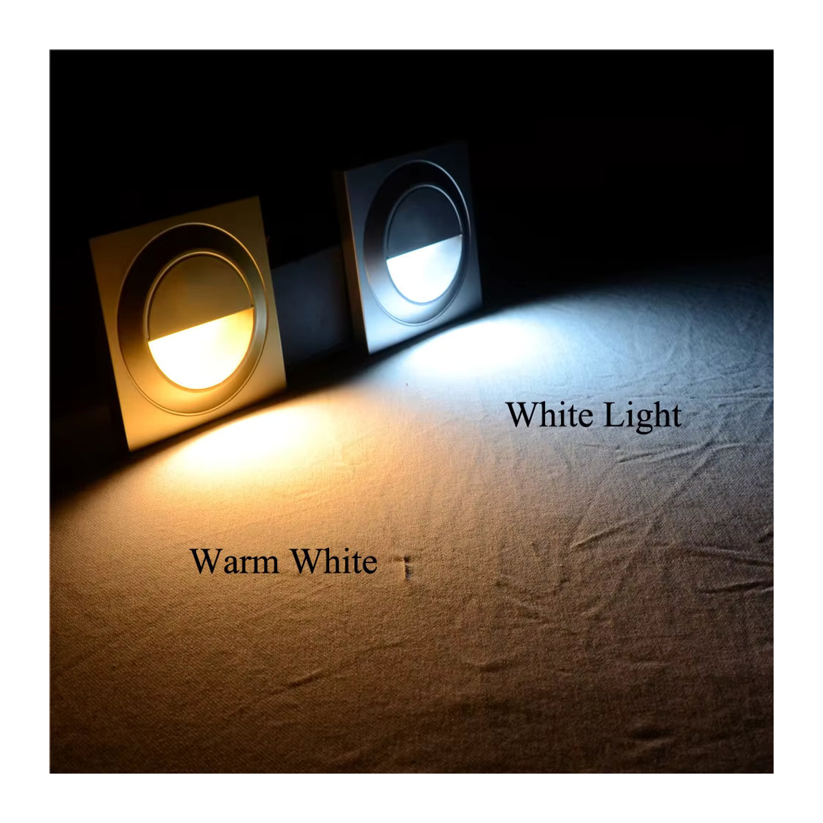 WAAJEA LED-Einbauwandleuchte in Schwarz, minimalistisches Nachtlicht für Treppen, Flur und Innenräume, 1,5 W, B/B: 86 x 86 mm - Bild 4