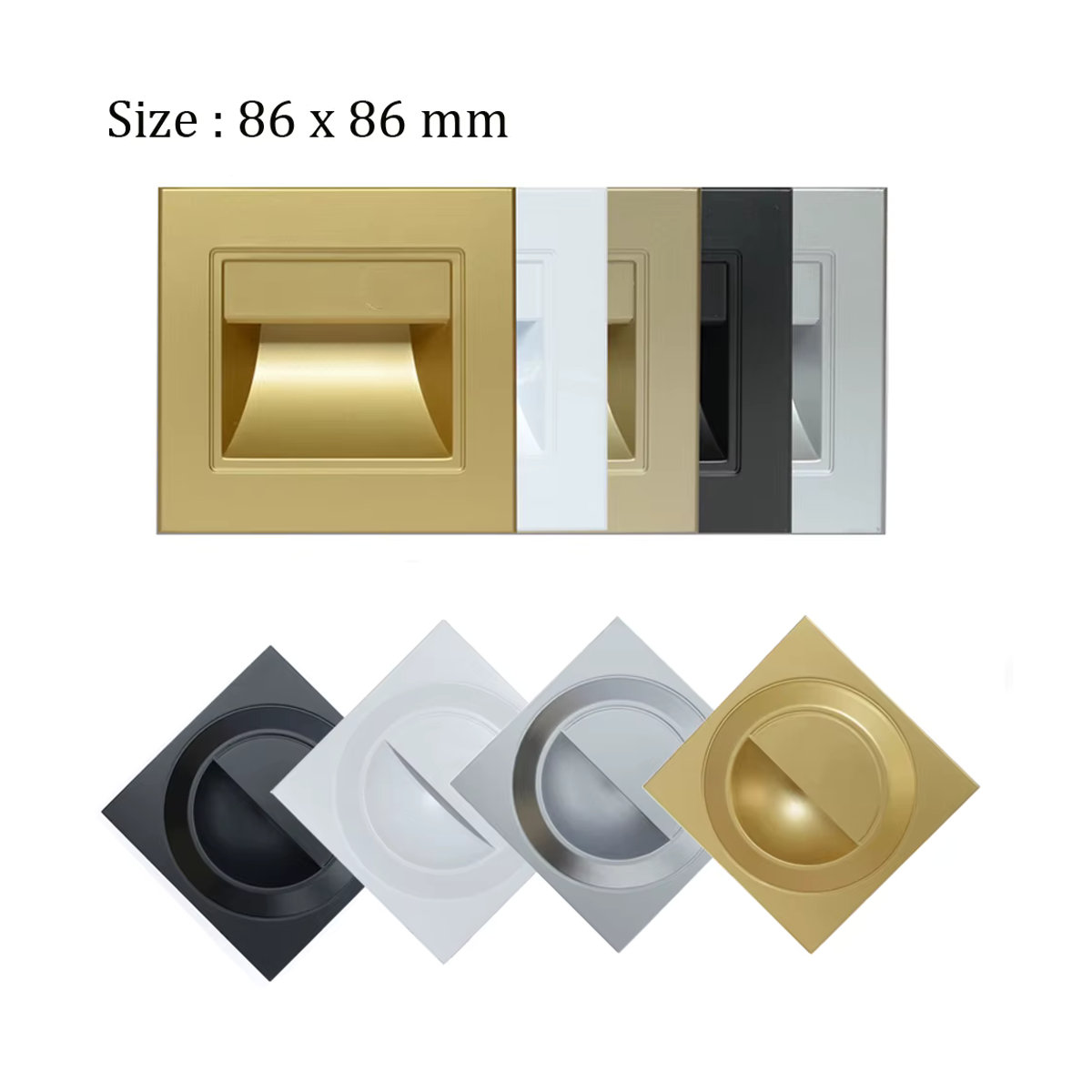 WAAJEA LED-Einbauwandleuchte in Schwarz, minimalistisches Nachtlicht für Treppen, Flur und Innenräume, 1,5 W, B/B: 86 x 86 mm - Bild 6