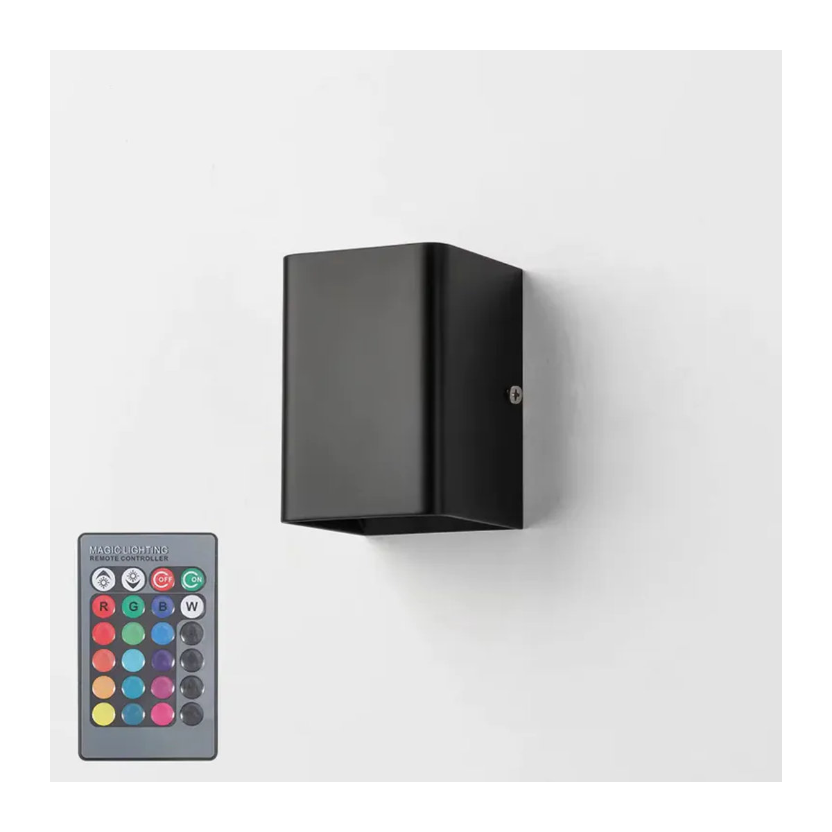 WAAJEA LED RGB Wandleuchte mit Fernbedienung, dimmbar, Up-Down Wandlampe in Bunt, minimalistisches Design für dein Zuhause oder die Veranda - Bild 2
