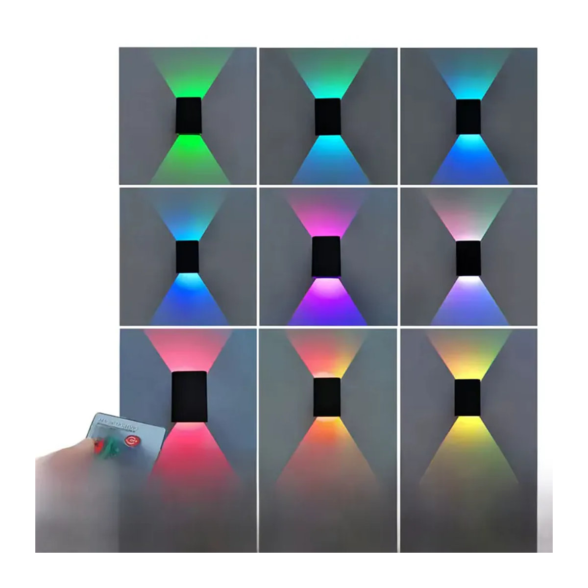 WAAJEA LED RGB Wandleuchte mit Fernbedienung, dimmbar, Up-Down Wandlampe in Bunt, minimalistisches Design für dein Zuhause oder die Veranda - Bild 6