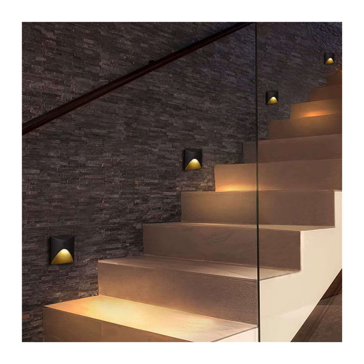 WAAJEA LED Wandleuchte Weiß, IP65 wasserdicht, 3 W, minimalistisches Design für Außenbereich, Treppe und Balkon - Bild 5