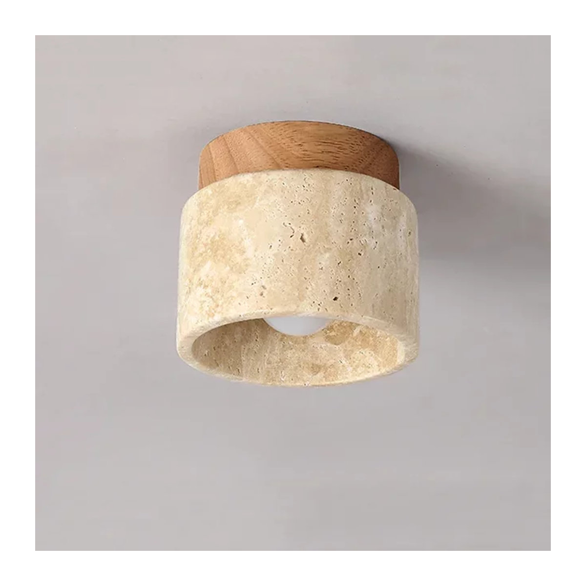 Wabi Sabi LED Deckenlampe aus Marmor in Gelb und Beige für Hotel Lobby und Restaurant - Bild 1