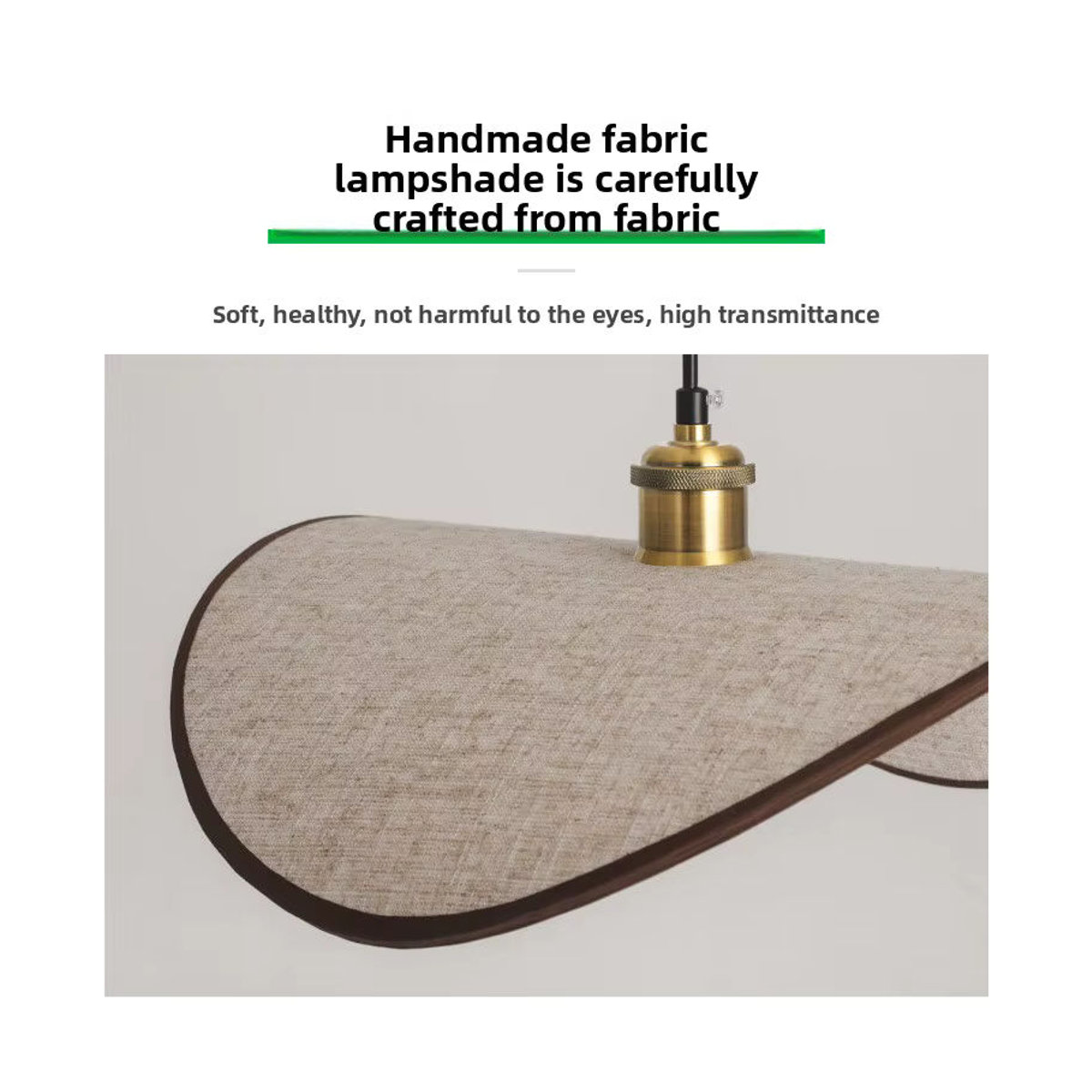 Wabi-Sabi Pendelleuchte aus Stoff in Beige im modernen Retro-Design - Bild 2