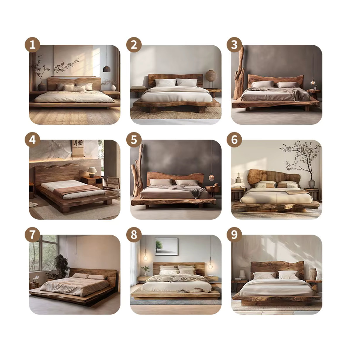 Wabi Sansan Massivholzbett Windlog in Beige im minimalistischen Tatami-Design für Erwachsene - Bild 4