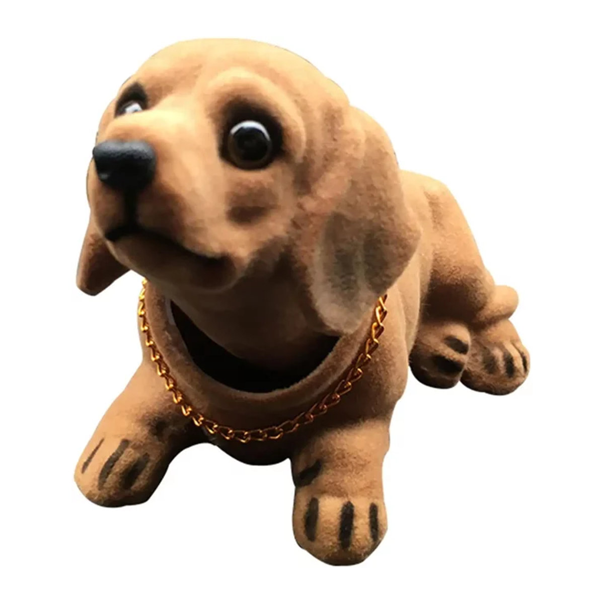 Wackelkopf Hund Figur als Auto Dekoration, braunes Hund Ornament aus Kunstharz - Bild 1