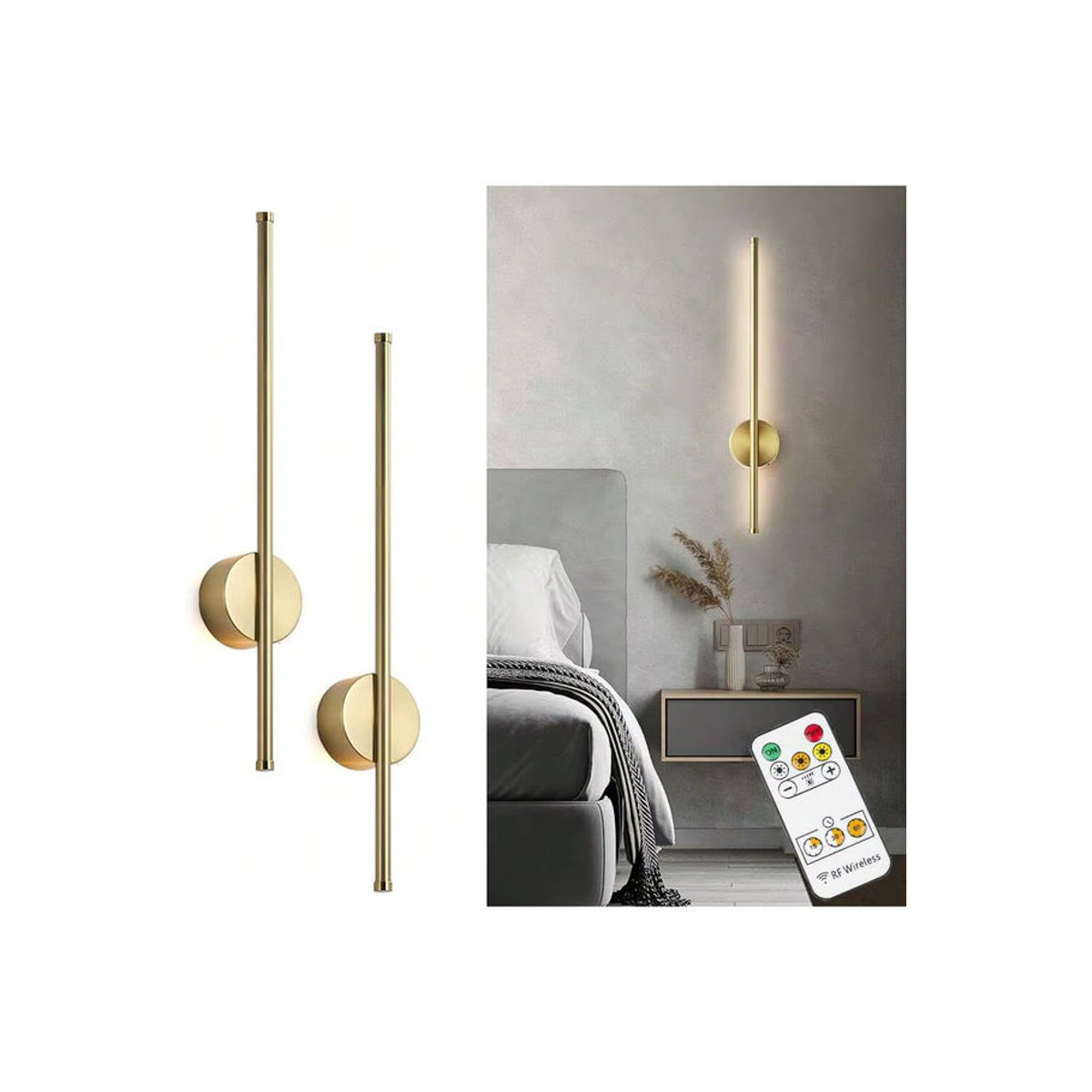WADBTY LED Wandleuchte minimalistisch, dimmbar und wiederaufladbar, Breite: 50 cm - Bild 2