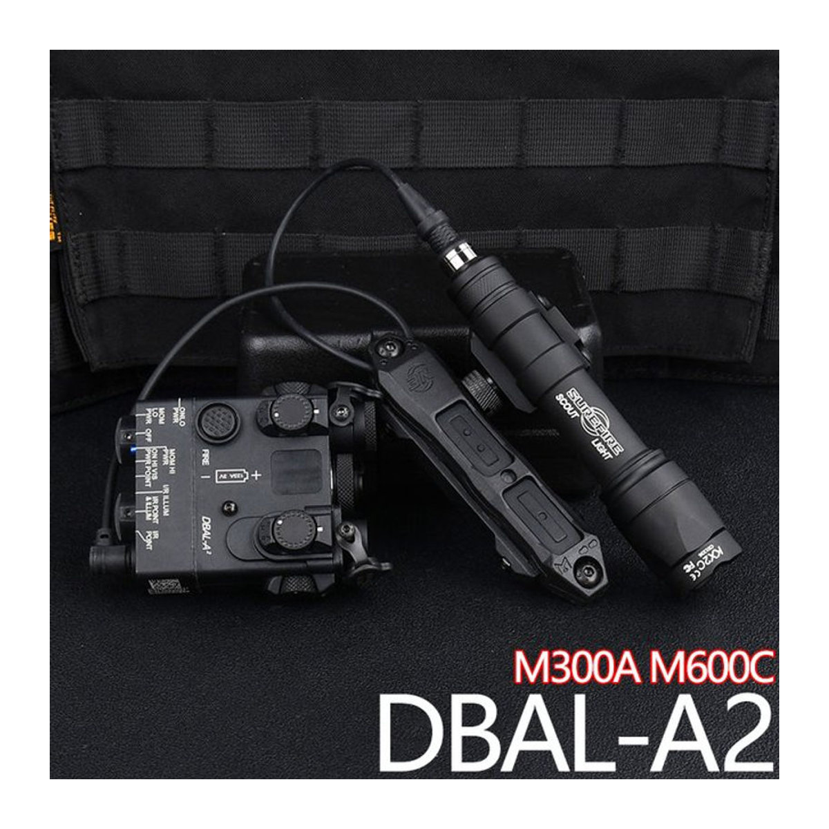 WADSN DBAL A2 Taktische Laser-Taschenlampe mit Rot Grün Blau und Weißer LED für Airsoft und Jagdausrüstung - Bild 1