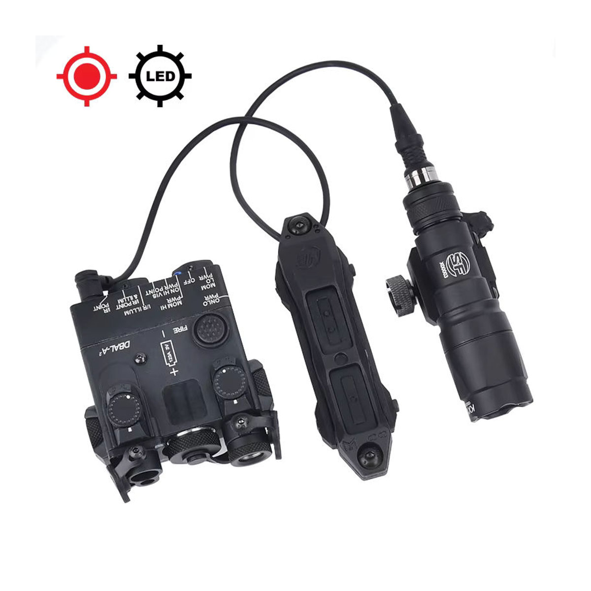 WADSN DBAL A2 Taktische Laser-Taschenlampe mit Rot Grün Blau und Weißer LED für Airsoft und Jagdausrüstung - Bild 3