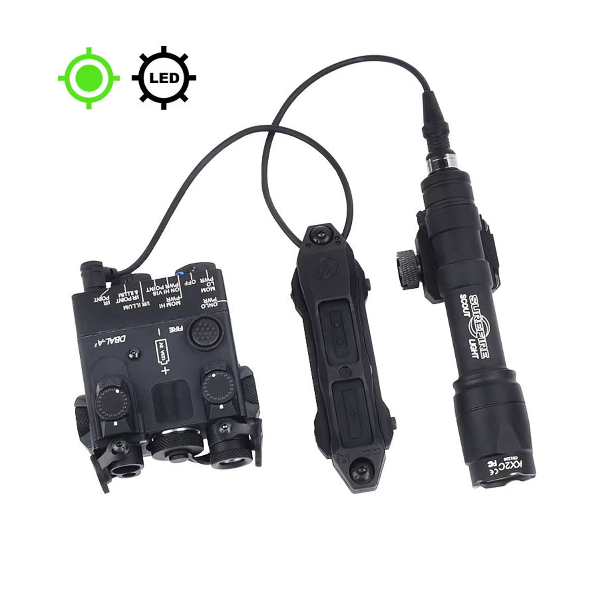 WADSN DBAL A2 Taktische Laser-Taschenlampe mit Rot Grün Blau und Weißer LED für Airsoft und Jagdausrüstung - Bild 4