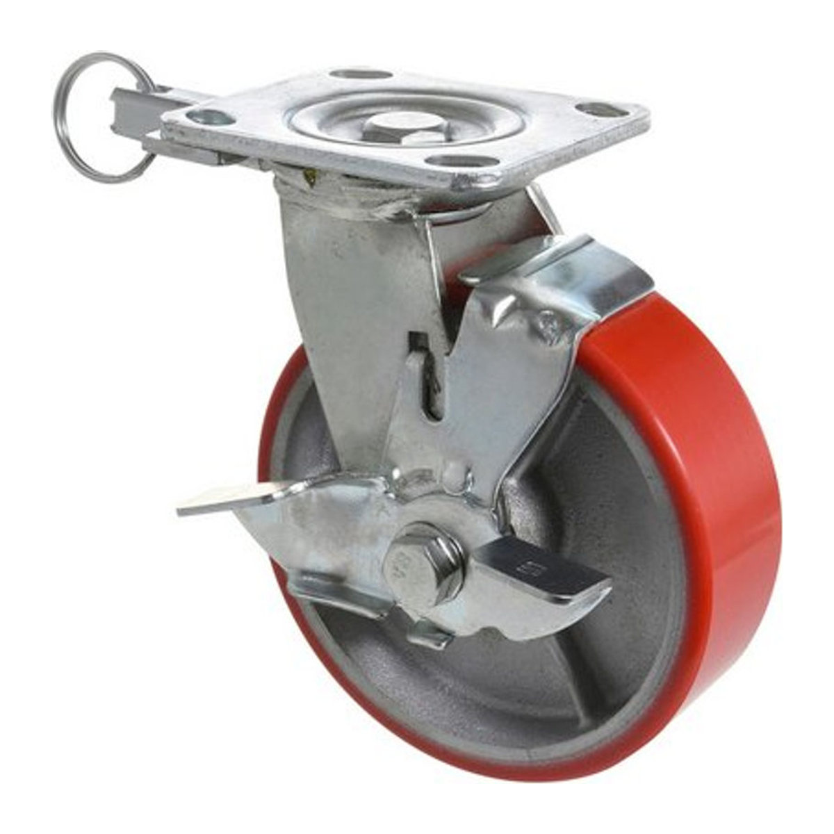 WAGNER Bockrolle aus Metall in silberfarben/rot, B/H: 50 x 181 mm, max. Tragfähigkeit: 400 kg - Bild 1