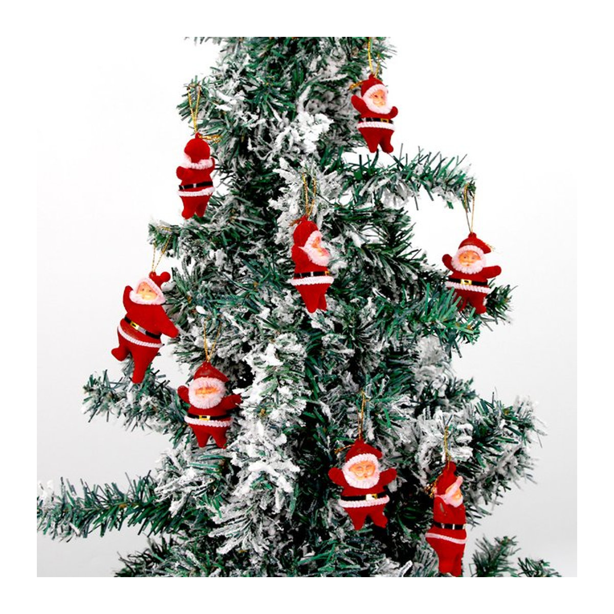 WakaParty Weihnachtsschmuck Set mit niedlichen Cartoon-Weihnachtsmann-Anhängern in Rot für deinen Weihnachtsbaum und DIY-Dekorationen - Bild 1