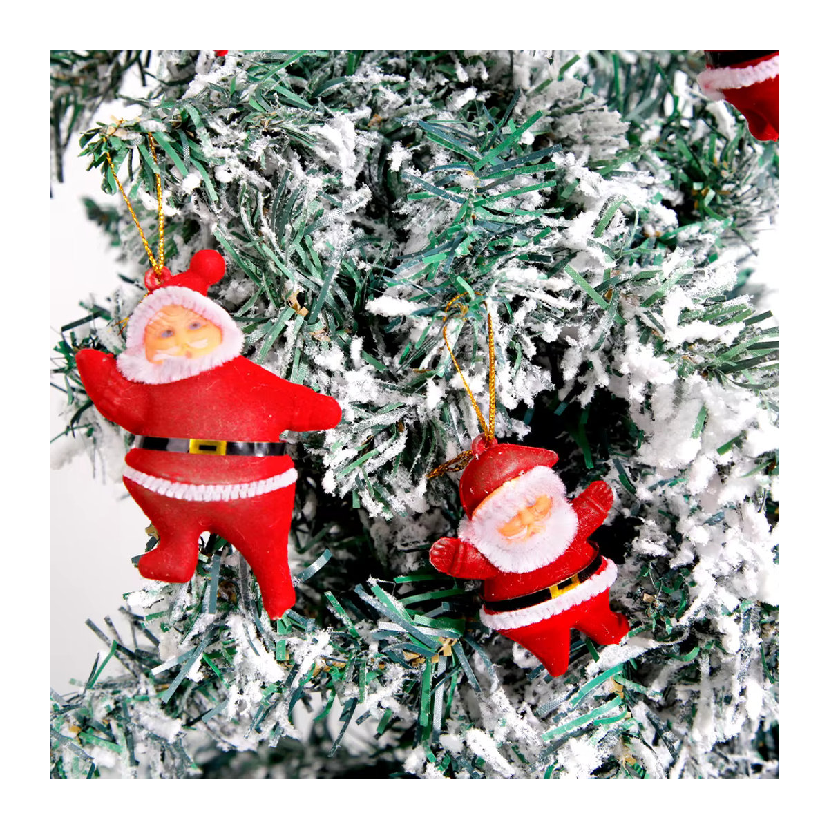 WakaParty Weihnachtsschmuck Set mit niedlichen Cartoon-Weihnachtsmann-Anhängern in Rot für deinen Weihnachtsbaum und DIY-Dekorationen - Bild 4