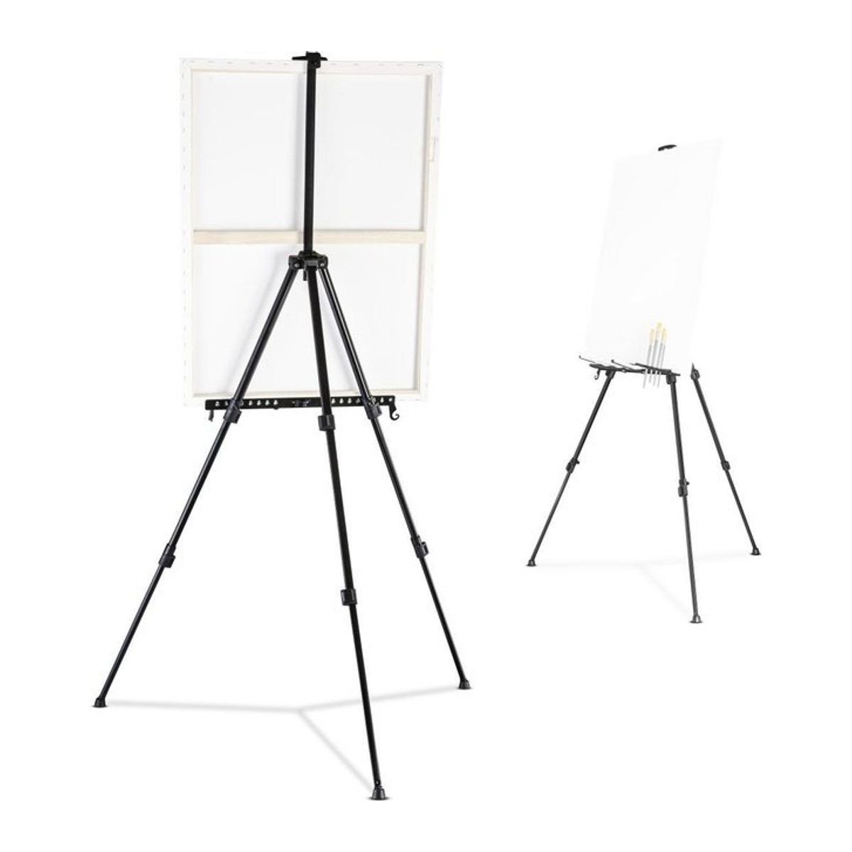Walimex pro Feldstaffelei aus Aluminium in Schwarz, Höhe: 50-165 cm, inkl. Transporttasche und Ablage für Leinwände bis 122 cm - Bild 1