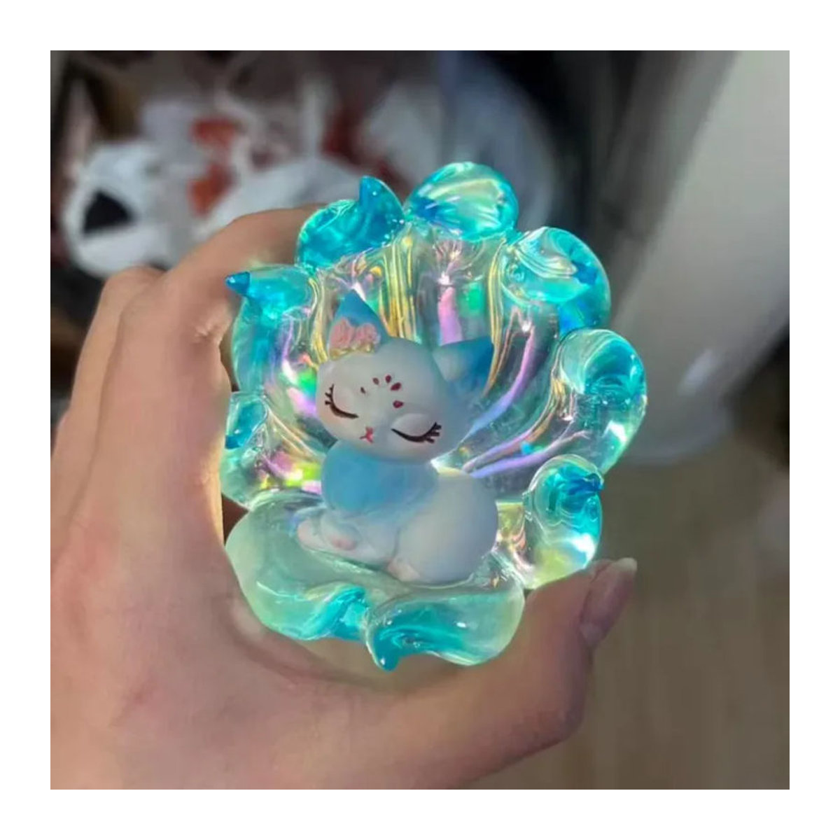 Walking On The Moon Nine Tailed Fox Blind Box Mini-Leuchtlampe im antiken Stil, weiße Tischlampe als Desktop-Ornament - Bild 3