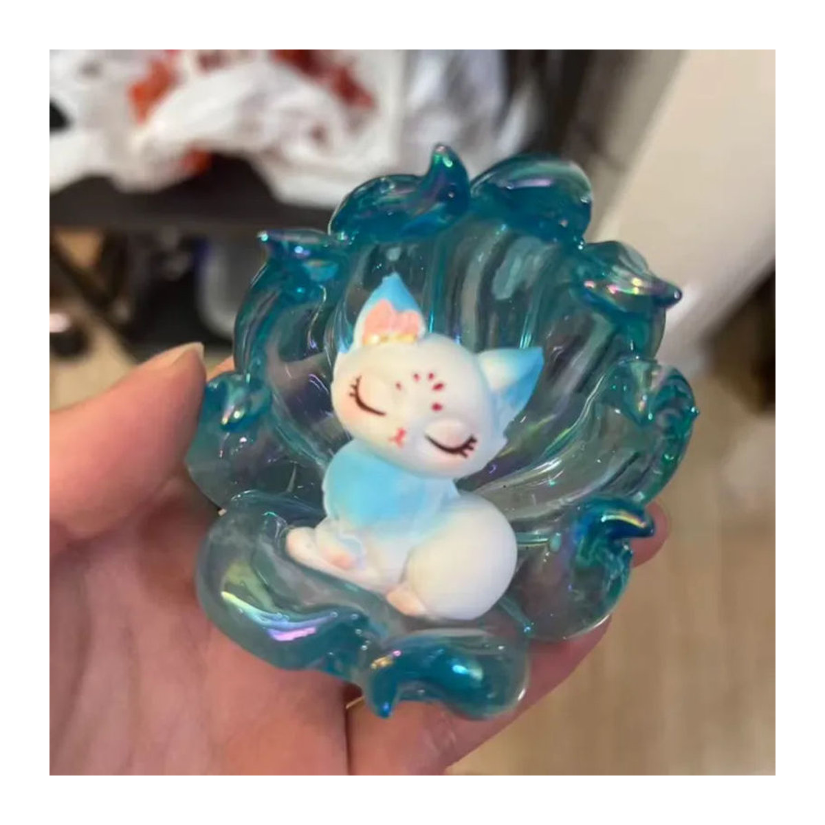 Walking On The Moon Nine Tailed Fox Blind Box Mini-Leuchtlampe im antiken Stil, weiße Tischlampe als Desktop-Ornament - Bild 4