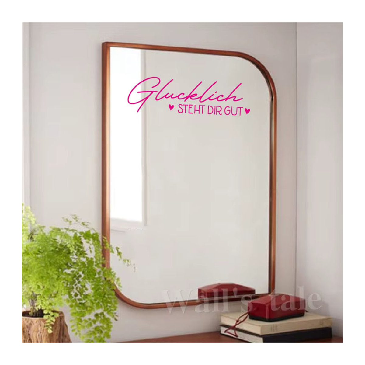 Wall's Tale Spiegel Aufkleber Vinyl Schwarz Du bist einfach wundervoll und Hey du hübsches Ding Badezimmer Wanddeko - Bild 3