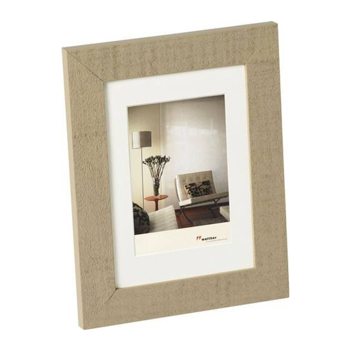 Walther Design Bilderrahmen aus Holz mit Passepartout in Beige-Braun, B/H: 20 x 30 cm - Bild 1