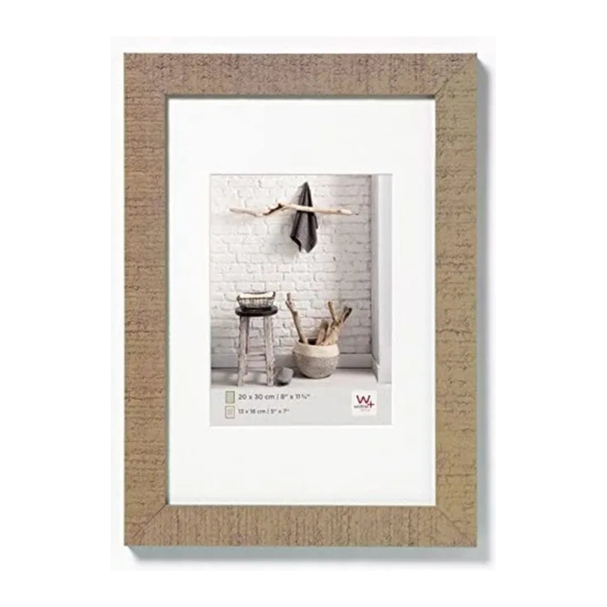 Walther Design Bilderrahmen aus Holz mit Passepartout in Beige-Braun, B/H: 20 x 30 cm - Bild 2
