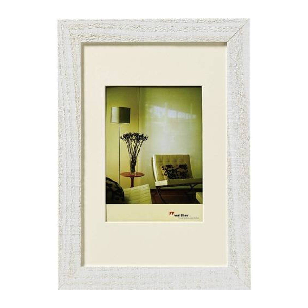 Walther Design Bilderrahmen aus Holz mit Passepartout in Weiß, Format: 20 x 15 cm - Bild 1