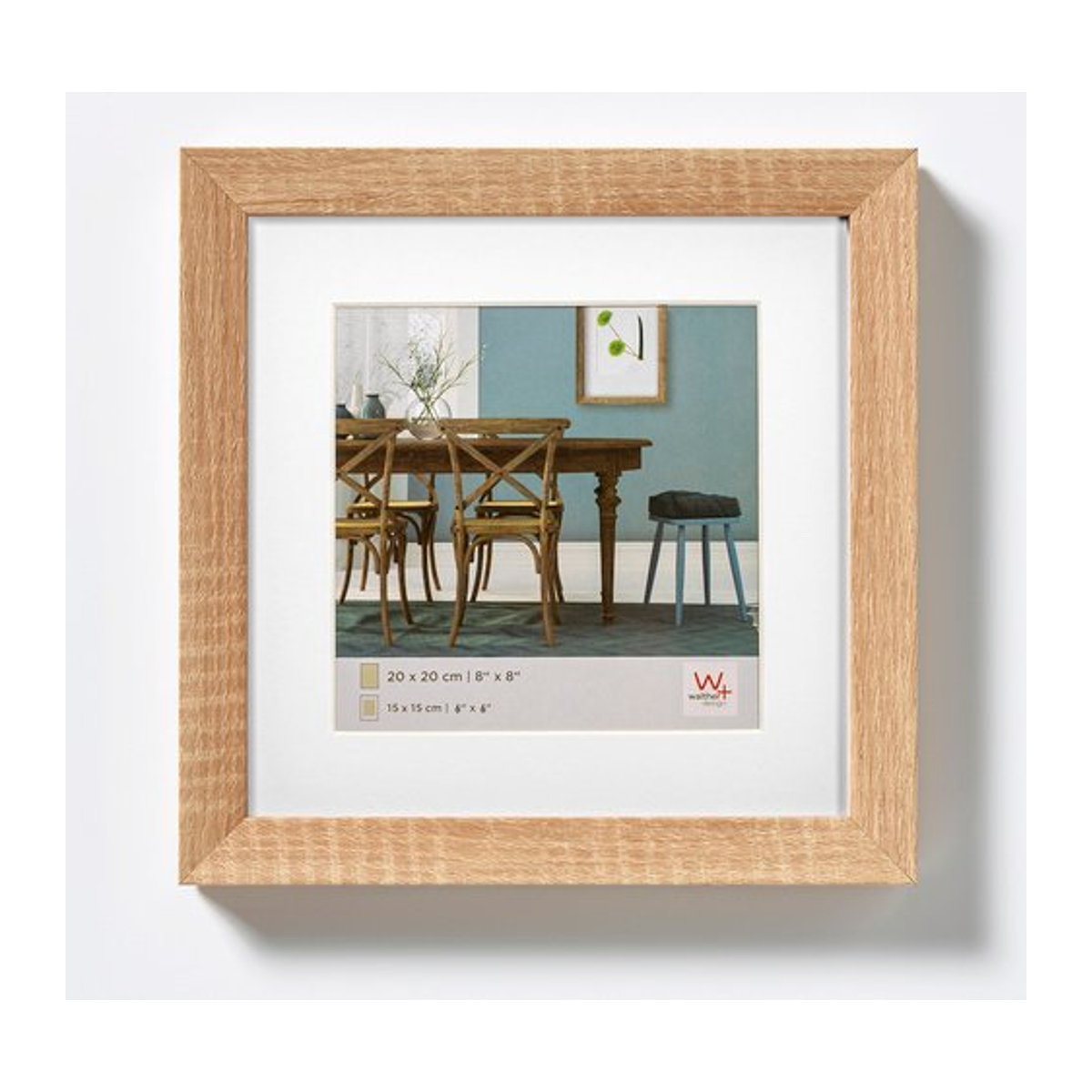 Walther Design Bilderrahmen Fiorito Eiche Hell mit Passepartout, B/H: 30 x 30 cm, Braun - Bild 2
