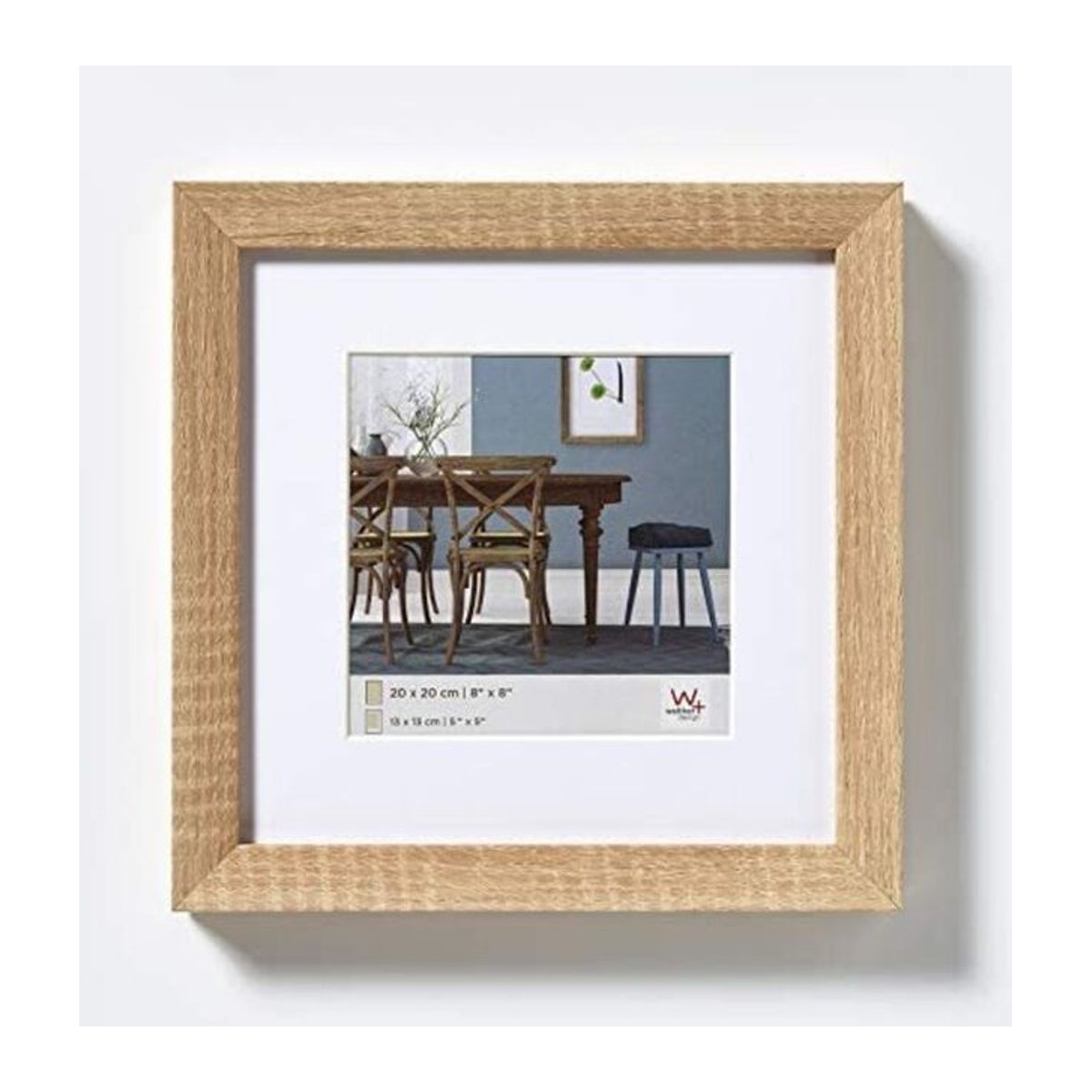 Walther Design Bilderrahmen Fiorito Eiche Hell mit Passepartout, B/H: 30 x 30 cm, Braun - Bild 3