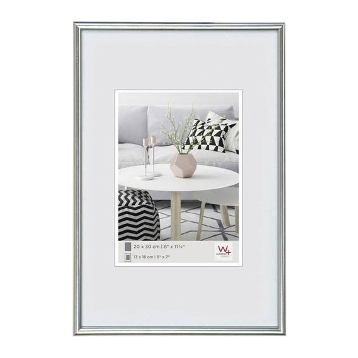 Walther Design Bilderrahmen GALERIA aus Kunststoff in Silber, B/H: 21 x 31 cm - Bild 1