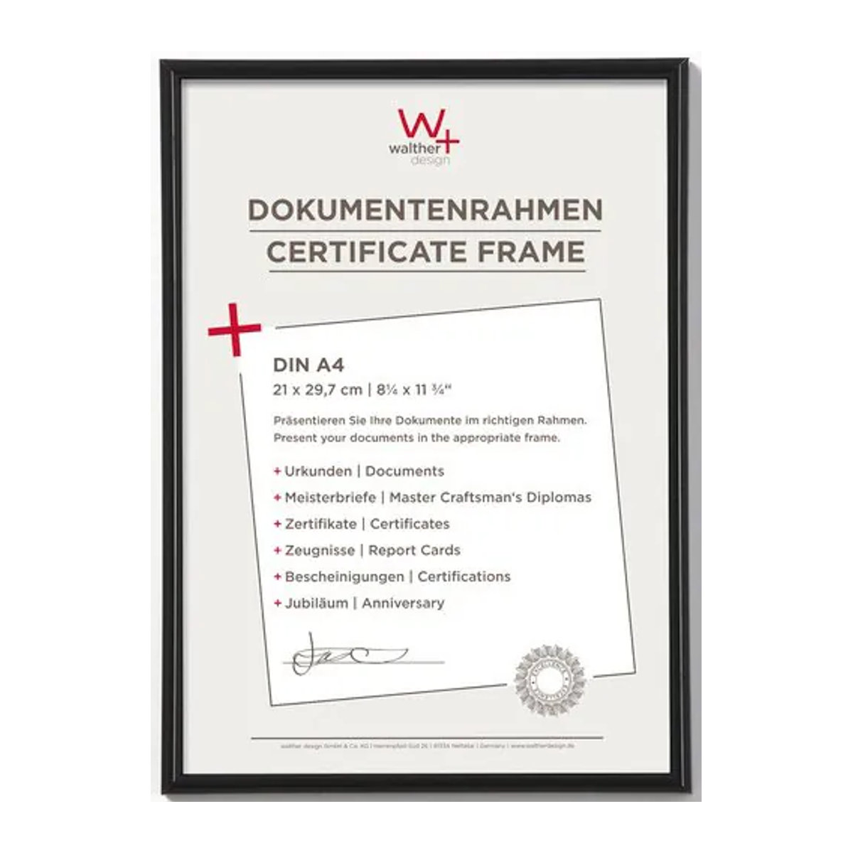 Walther Design Bilderrahmen GALERIA, Schwarz, Kunststoff, B: 22,1 cm, H: 30,8 cm - Bild 1