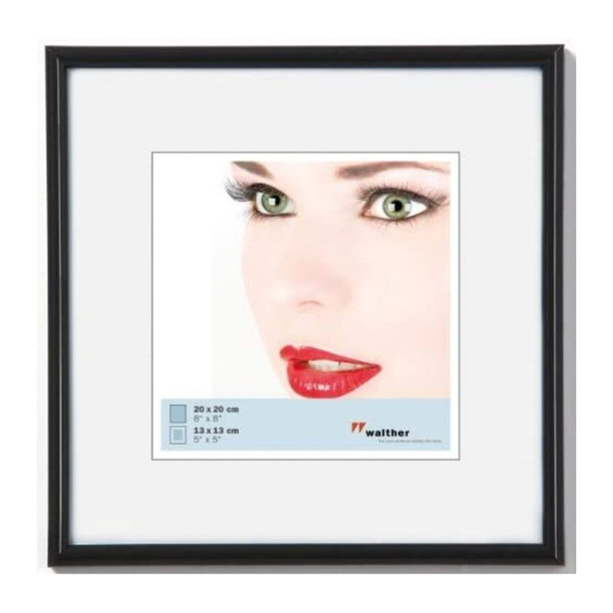 Walther Design Bilderrahmen Galerie Schwarz aus Kunststoff mit Passepartout für quadratische Formate B/H: 20 x 20 cm - Bild 3