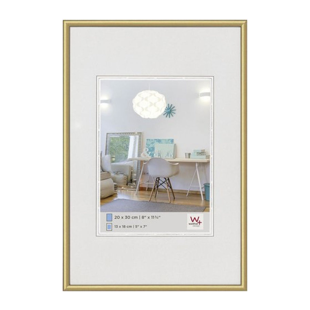 Walther Design Bilderrahmen NEW LIFESTYLE aus Kunststoff in Gold mit Passepartout, B x H: 25 x 31 cm - Bild 1